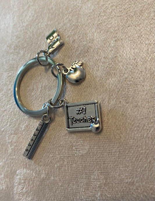 Novelty keyring With Teacher Accessories