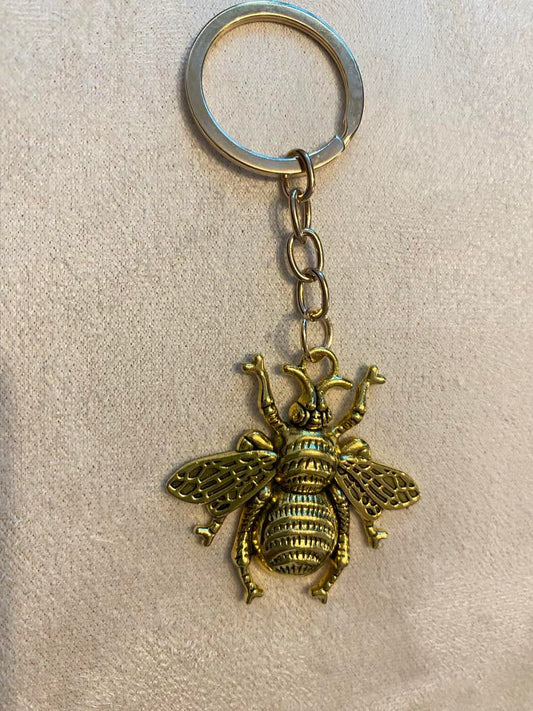 Gorgeous Golden Coloured Bee Keyring