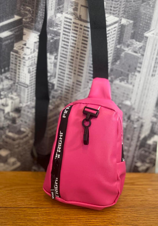 Hot Pink And Black Crossbody Bag