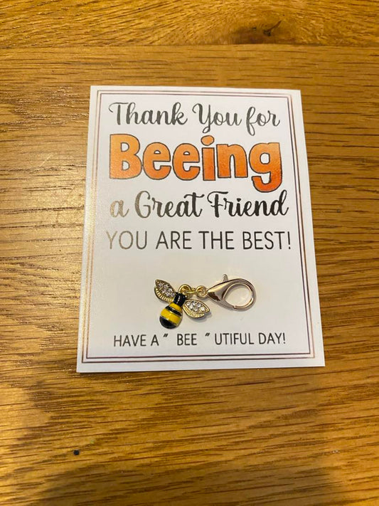 Thank You For Bee-ing A Great Friend Bag Charm/Small Keyring